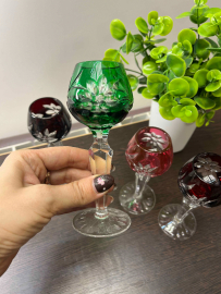 Рюмки из цветного хрусталя Lausitzer Германия, ручная работа. Цена за 4 шт. Картинка 5